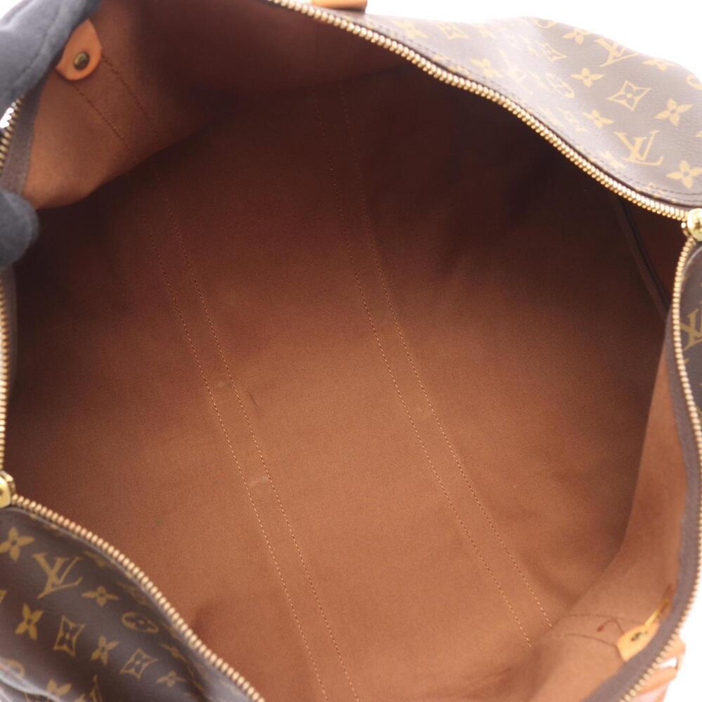 LOUIS VUITTON Brown Monogram Leather Keepall 55 Boston Bag - Picture 3 of 11
